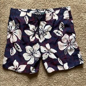 Navy Floral Swim Shorts